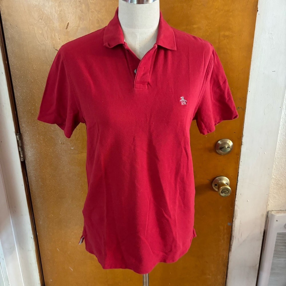 Red polo shirt. Size small by Original Penguin